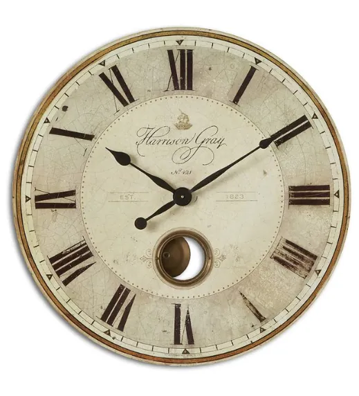 Uttermost Harrison Gray Brass Wall Clock